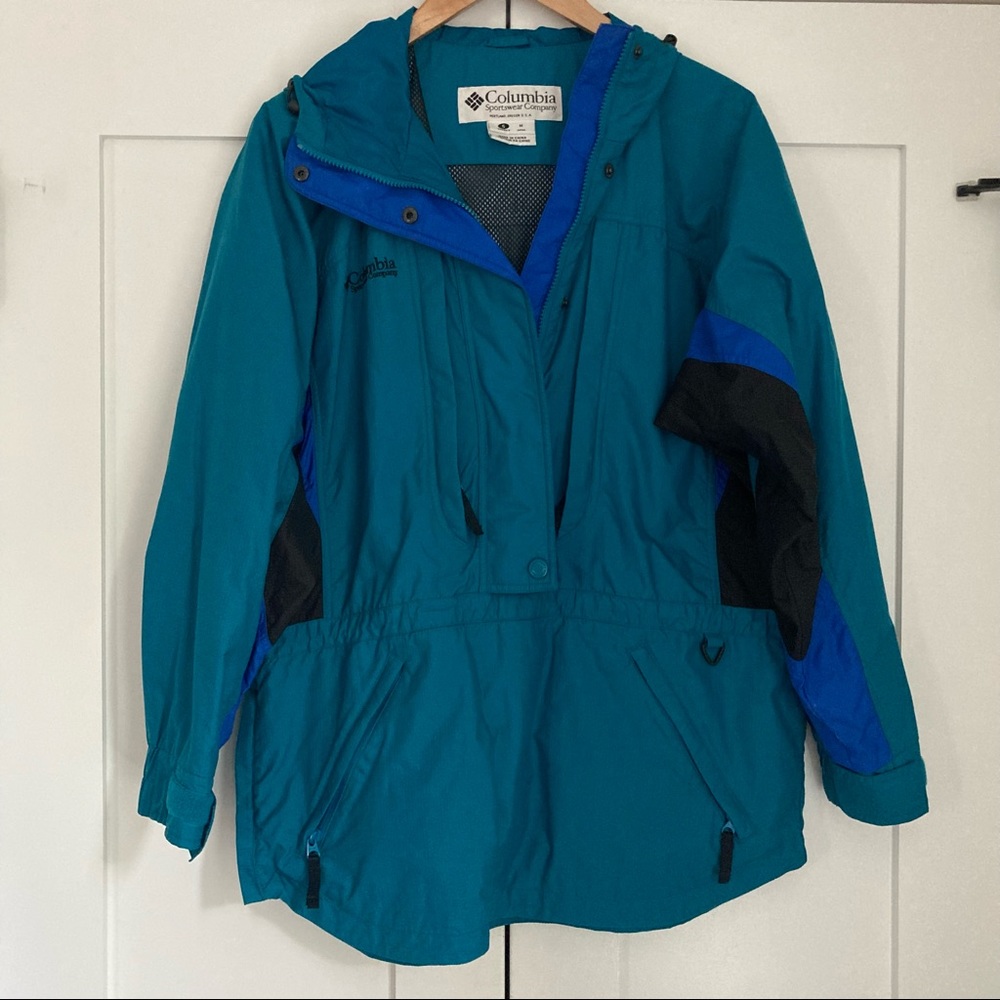 Columbia Teal Windbreaker, Large